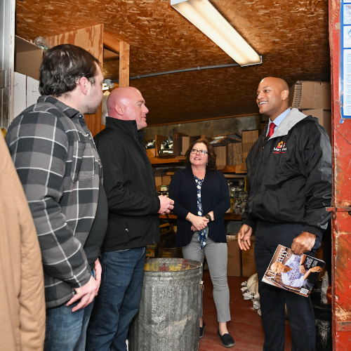 News Flash - Governor Visits Lonaconing