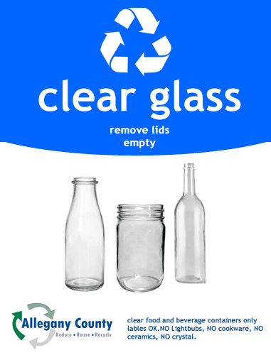 Clear glass recycling Sign