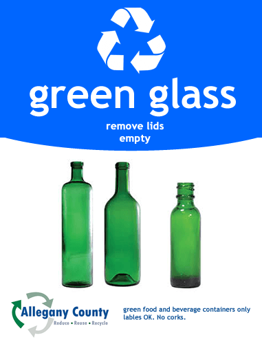 green glass recycling Sign